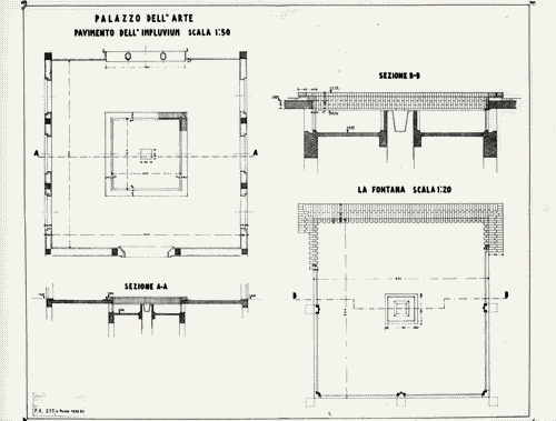 Image for Palazzo dell'Arte - Disegni di progetto - Particolare costruttivo della pavimentazione dell'impluvium