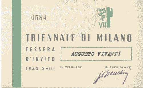 Image for Tessera d'invito (ad Augusto Vivanti), con logo di Enrico Ciuti e timbro a secco
