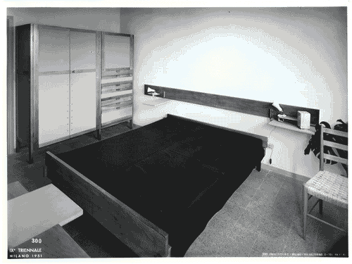 Image for IX Triennale - Quartiere sperimentale della Triennale di Milano (QT8) - Mostre speciali al QT8 in occasione della Nona Triennale - Casa INA-Casa a 11 piani - Alloggio n. 12 - Camera da letto matrimoniale