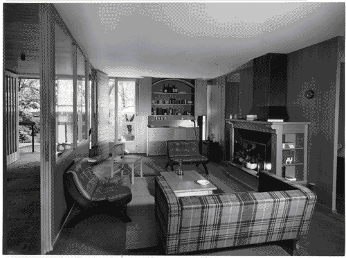 Image for XIII Triennale - Parco Sempione: quarto spazio - Casa prefabbricata per vacanze - Soggiorno - Marco Comolli.