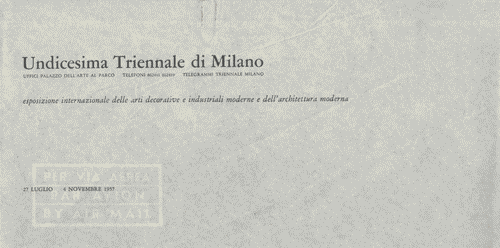 Image for Busta intestata in velina "Undicesima Triennale di Milano"