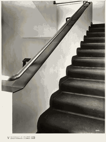 Image for V Triennale - Mostra dell'abitazione - Casa a struttura d'acciaio di Giuseppe Pagano, Franco Albini, Renato Camus, Giancarlo Palanti, Giuseppe Mazzoleni, Giulio Minoletti - Scala interna