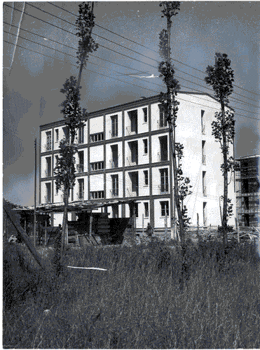 Image for IX Triennale - Quartiere sperimentale della Triennale di Milano (QT8) - Casa a quattro piani con sistema di costruzione Gaburri - Gabriele Mucchi