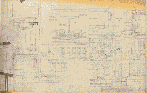 Image for Architettura ospedaliera. Lovell Health House, LA. Dettagli porte e finestre. Annotazioni manoscritte