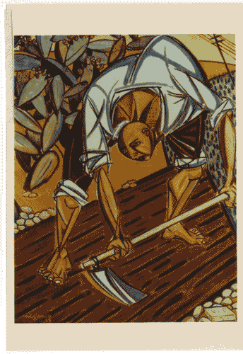 Image for Il luogo del lavoro - Il lavoro trasformato in immagini - Ritratto di un imprenditore collezionista: Giuseppe Verzocchi - Dipinto "contadino che zappa" - Giuseppe Migneco