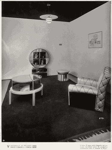 Image for V Triennale - Arti decorative e industriali - La Strada-Mostra d'ambienti moderni - Saletta della musica di Michele Marelli