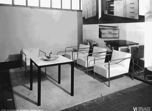 Image for VI Triennale - Padiglione nel parco Sempione. Mostra dell'abitazione - Alloggio n. 3: tipo di alloggio per tre persone - Salotto