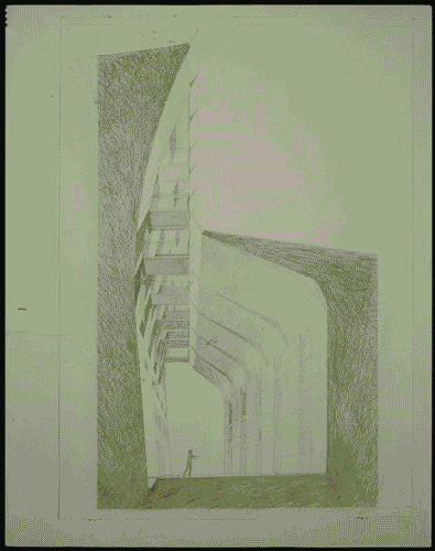 Image for Sezione prospettica del complesso turistico di Sestriere