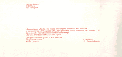 Image for Invito alla Conferenza Stampa delle mostre presentate in concomitanza con il Congresso ICSID