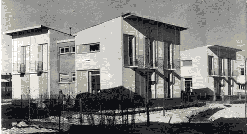 Image for IX Triennale - Quartiere sperimentale della Triennale di Milano (QT8) - Casette per i reduci - Casa binata a 4 e 6 letti - Vittoriano Viganò - Aldo Putelli - Ezio Cerutti - Vittorio Gandolfi