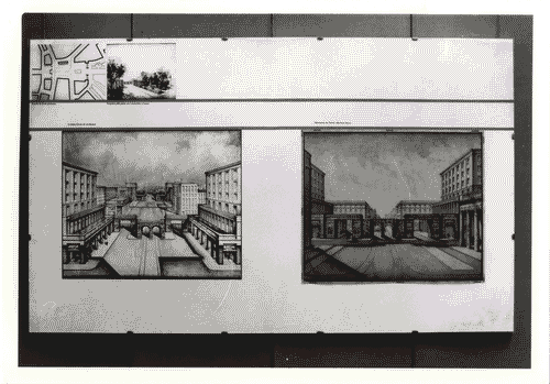 Image for XVI Triennale - Secondo ciclo - Catasto del disegno - Giuseppe de Finetti, progetti 1920-1951 - Pannello con il progetto per l'ingresso di via Manzoni a Milano