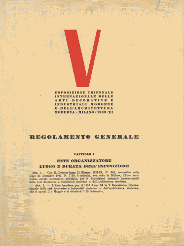 Image for Opuscolo con il "Regolamento generale" dell'esposizione, 8 pagine