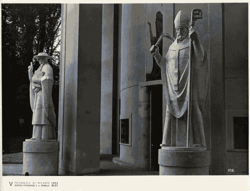 Image for V Triennale - Mostre nel parco - Padiglione della mostra d'arte sacra - Statue di S. Carlo e S. Ambrogio di Silvio Zaniboni