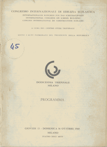 Image for Programma del "Congresso Internazionale di edilizia scolastica"
