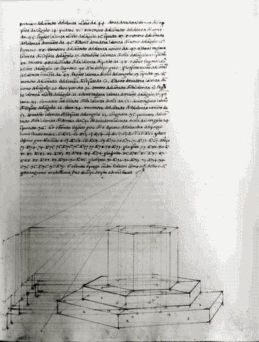 Image for IX Triennale - Studi sulle proporzioni - Riproduzione di pagine appartenenti al manoscritto cartaceo "De prospectiva pingendi" di Piero della Francesca