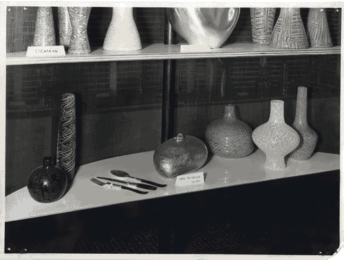 Image for X Triennale - Mostra merceologica - Sezione C - Vasi in vetro - Paolo Venini - Scatola e posate in argento - Piero De Vecchi