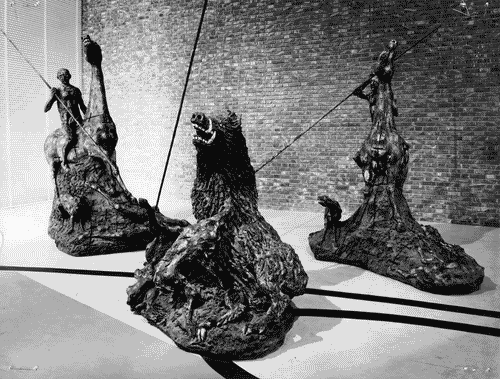 Image for X Triennale - Palazzo dell'Arte - Atrio e vestibolo del piano terreno - Gruppo scultoreo "caccia al cinghiale" - Agenore Fabbri