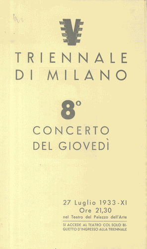 Image for Pieghevole dell'"ottavo Concerto del Giovedì", con logo di Mario Sironi