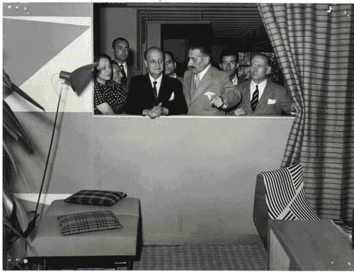 Image for X Triennale - Visita del Ministro dell'industria e del commercio on. Bruno Villabruna - Tommaso Ferraris - Fernanda Wittgens - Ugo Zanchetta