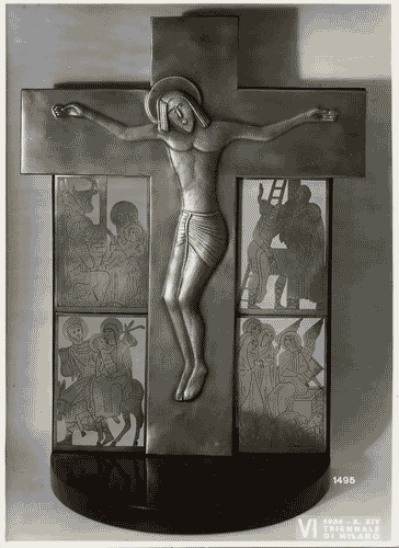 Image for VI Triennale - Mostra delle Scuole d'arte - Istituto Superiore per le industrie artistiche di Monza - Croce in rame con formelle smaltate