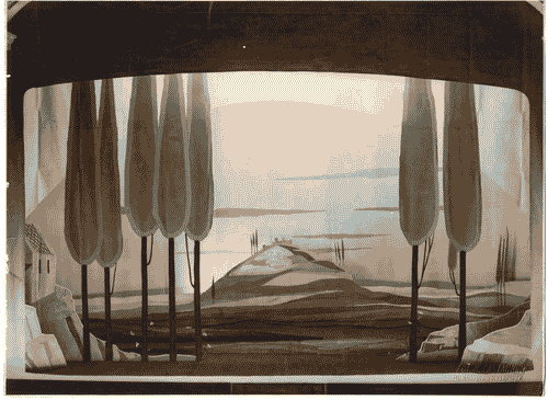 Image for II Biennale - Sezione del teatro - Scena per il "San Francesco" di AntonioLega, bozzetto di Sandro Biazzi