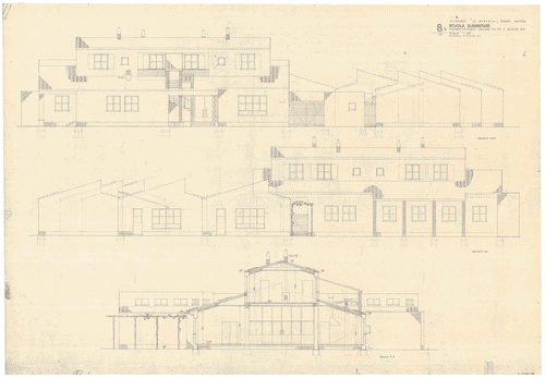 Image for Mostra Internazionale di Architettura moderna. Quartiere. Quartiere "La Martella", Matera. Scuola elementare. Lati est e ovest