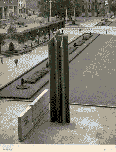 Image for X Triennale - Parco Sempione - Mostra della pubblicità e della estetica stradale - "Paline" di ferro pubblicitarie in piazza Duca d'Aosta - Leonardo Fiori - Remo Muratore