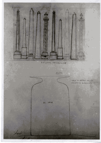 Image for VII Triennale - Mostra dei metalli e dei vetri - Studio per vaso in vetro inciso di Piero Fornasetti