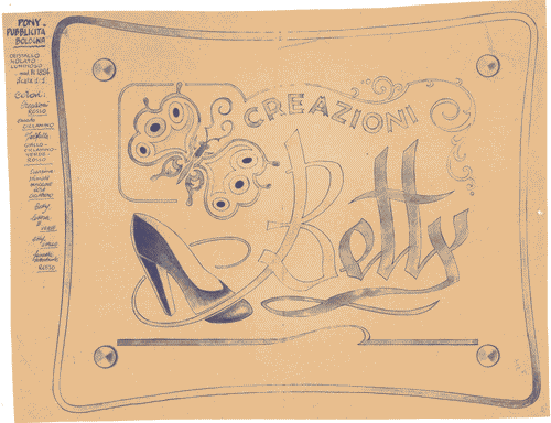Image for Bozzetto per insegna pubblicitaria "Creazioni Betty"