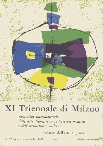 Image for Pendente della XI Triennale di Milano, con l'immagine-manifesto di Eugenio Carmi