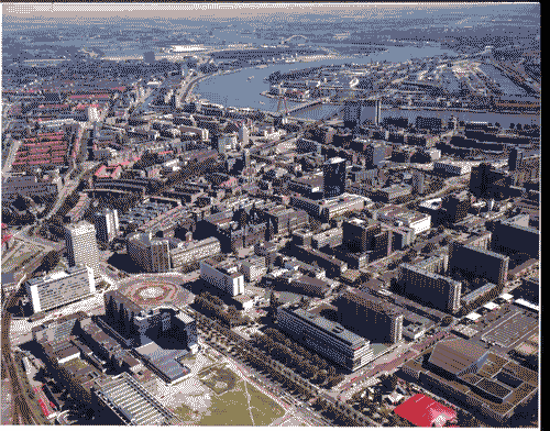 Image for XVII Triennale - Le città del mondo e il futuro delle metropoli - Partecipazioni internazionali - Sezione Olanda - Veduta aerea del centro di Rotterdam