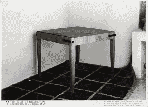 Image for V Triennale - Arti decorative e industriali - La Strada-Mostra d'ambienti moderni - Tavolo della sala da gioco di una villa di Gherardo Bosio