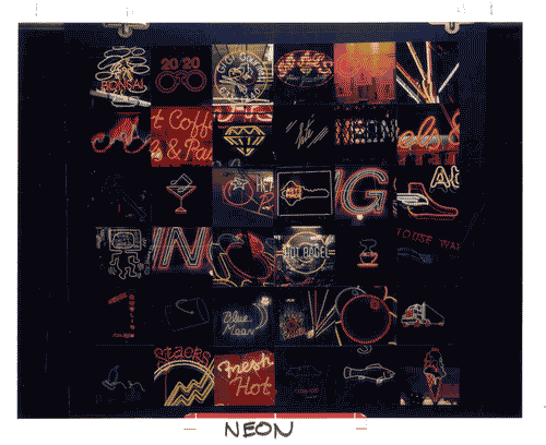 Image for XVII Triennale - Le città del mondo e il futuro delle metropoli - Sezione Grafica (figure e illustrazioni, fra immagine e messaggio) - Collage di fotografie (neon)