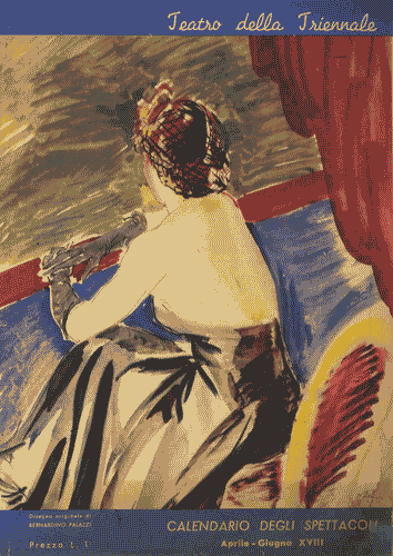 Image for Opuscolo "Teatro della Triennale. Calendario degli spettacoli. Aprile - Giugno XVIII", con disegno di Bernardino Palazzi in copertina, s.n.p.