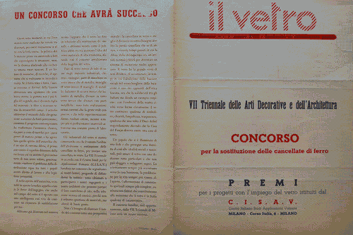 Image for Pieghevole de "Il vetro", con la presentazione del "Concorso per la sostituzione delle cancellate di ferro"