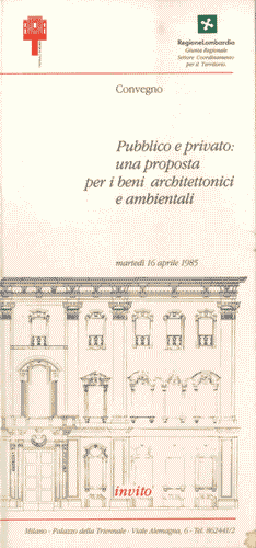 Image for Invito al Convegno "Pubblico e privato: una proposta per i beni architettonici e ambientali"