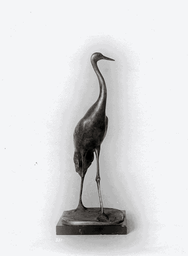 Image for II Biennale - Sezione romana - Sala degli abitatori della Campagna Romana di Alessandro Limongelli - Scultura in bronzo "gru"