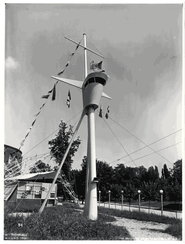 Image for IX Triennale - Mostra internazionale dell'architettura in movimento - Mezzi di trasporto marittimi - Padiglione Finmare - Albero di trinchetto della motonave Australia