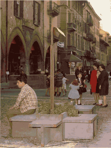 Image for XIV Triennale - Interventi nel centro storico di Pavia - Sedute in cemento- Palina segnaletica