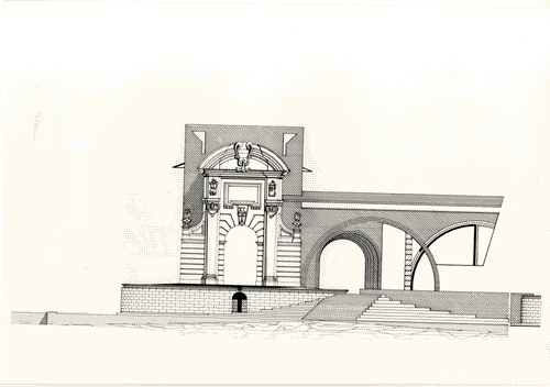 Image for Le città immaginate - Nove progetti per nove città. Sezione progettuale -Ancona (Una frontiera urbana da Vanvitelli a Vanvitelli) (Una frontiera urbana da Vanvitelli a Vanvitelli) - Prospetto del progetto di Porta Pia