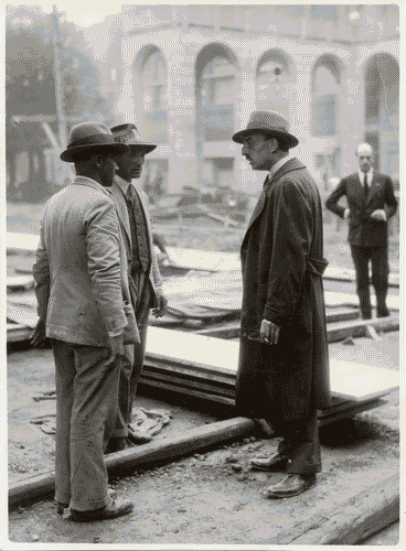 Image for Sopralluogo ai lavori di costruzione del Palazzo dell'Arte - Marcello Visconti di Modrone