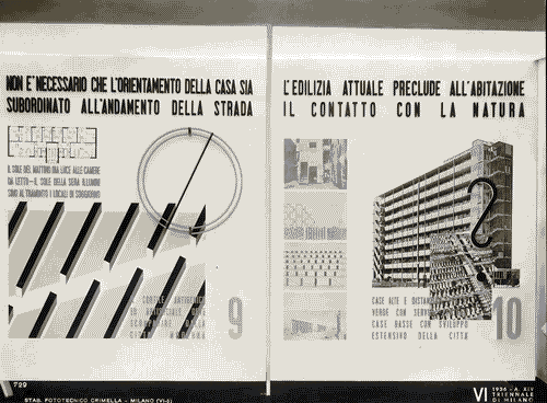 Image for VI Triennale - Padiglione nel parco Sempione. Introduzione alla mostra dell'abitazione - Seconda sala: "programma dell'abitazione moderna" - Angelo Bianchetti, Cesare Pea e Alessandro Pasquali
